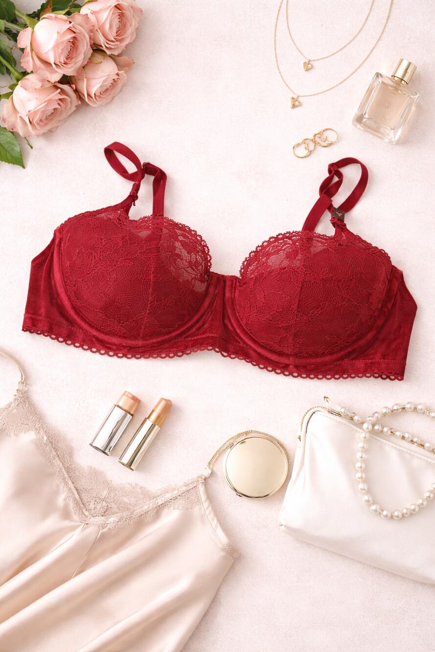 Victoria's Secret Women's Dream Angels Push Up Bra without Padding Red Size 34D